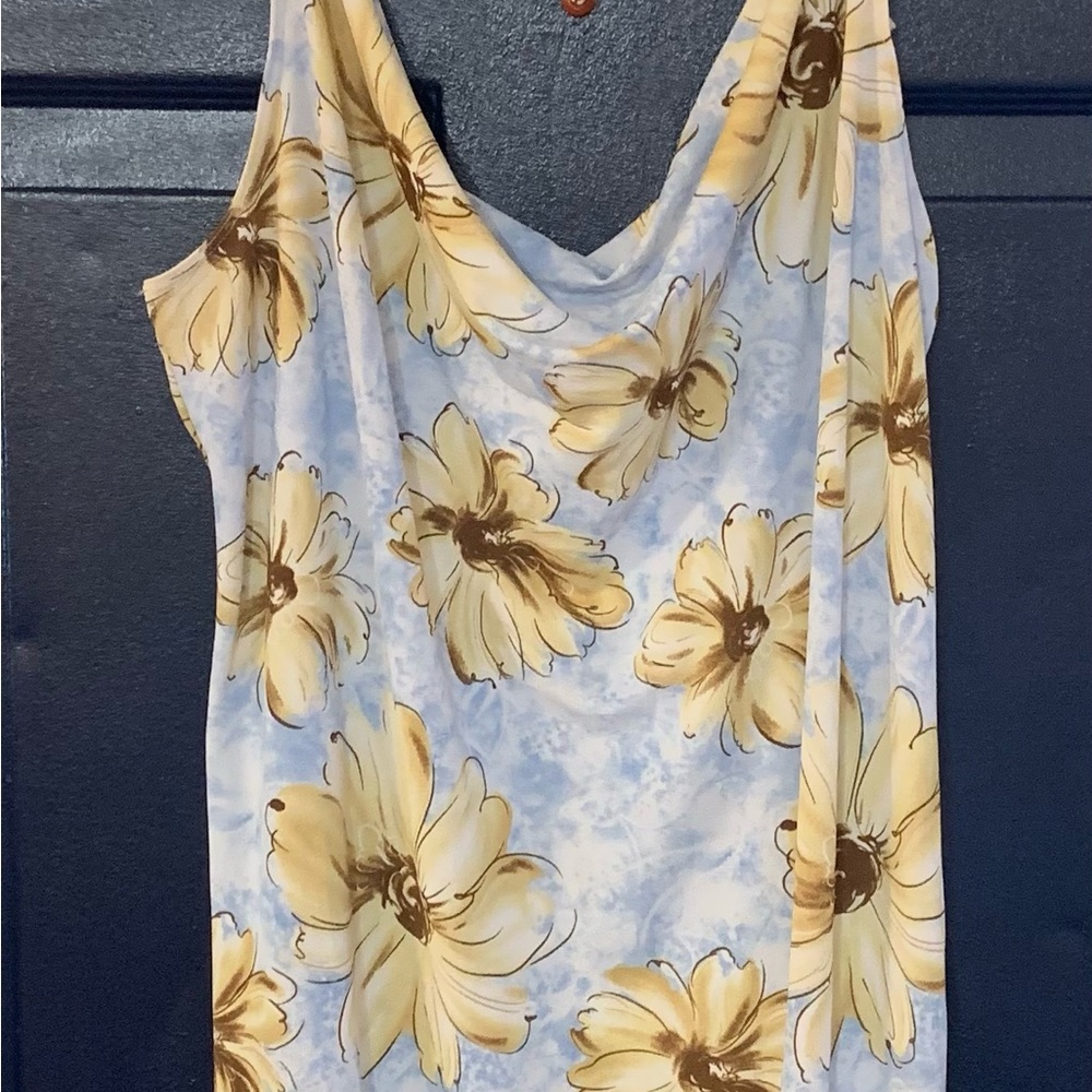 Chesley Floral Dress- Light Blue and Cream